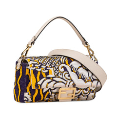 Beaded Satin Baguette Satchel