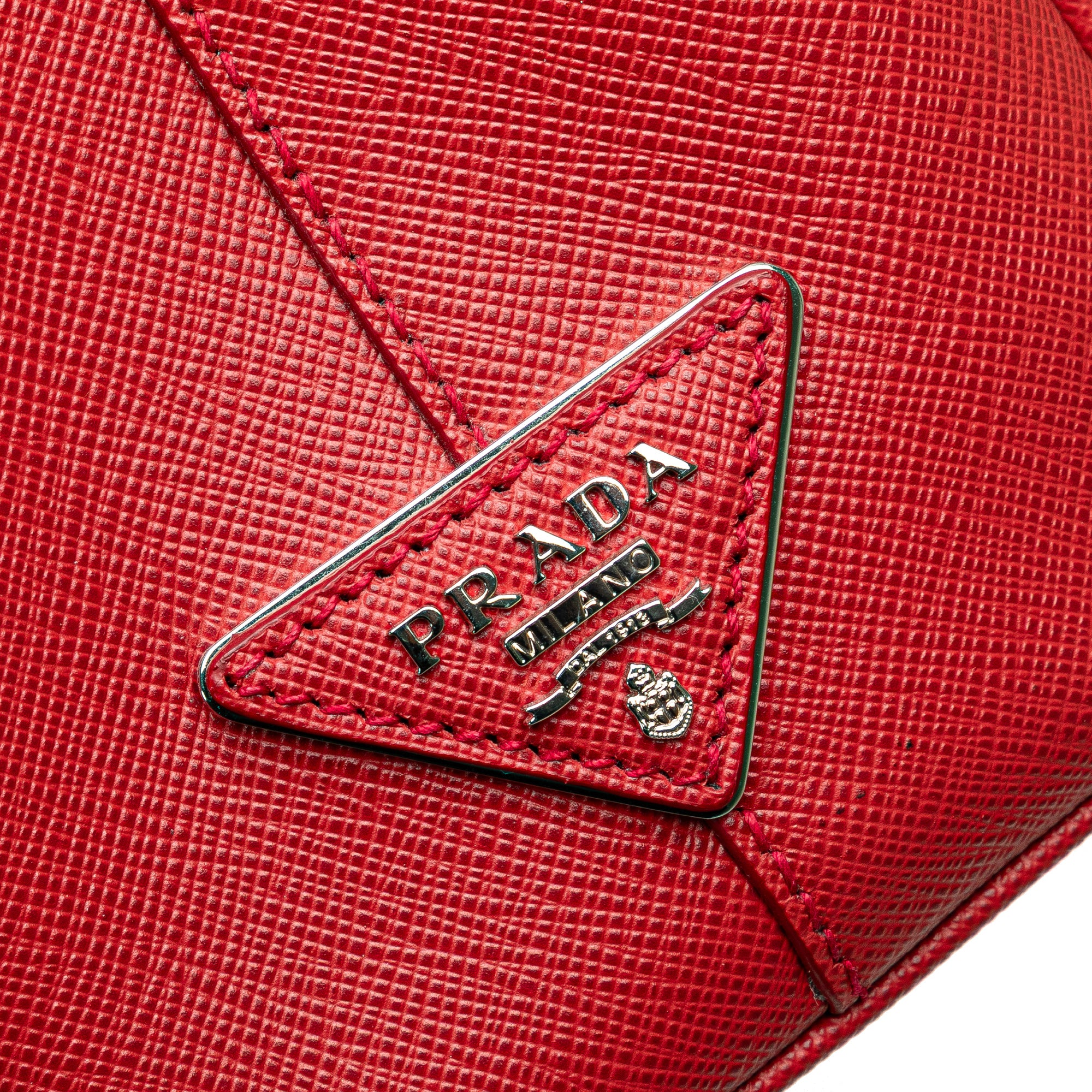 Small Bicolor Saffiano Galleria Double Zip Satchel