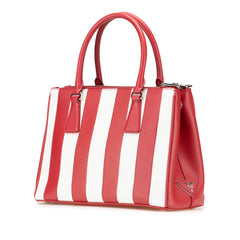 Small Bicolor Saffiano Galleria Double Zip Satchel