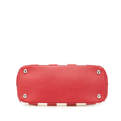 Small Bicolor Saffiano Galleria Double Zip Satchel