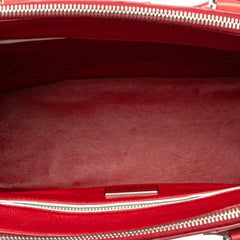 Small Bicolor Saffiano Galleria Double Zip Satchel