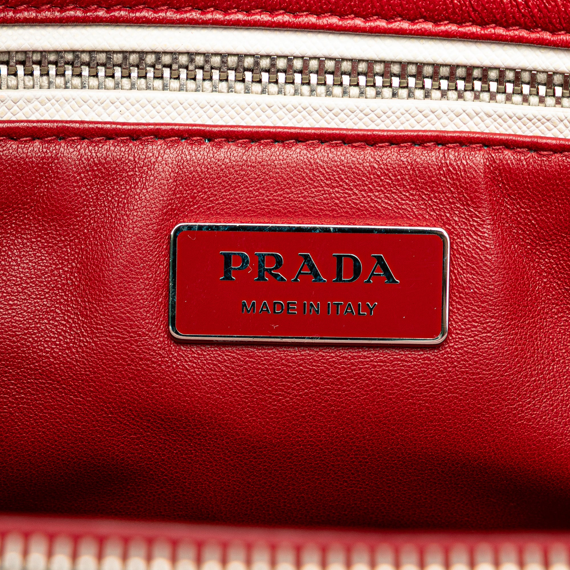 Small Bicolor Saffiano Galleria Double Zip Satchel