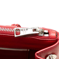 Small Bicolor Saffiano Galleria Double Zip Satchel
