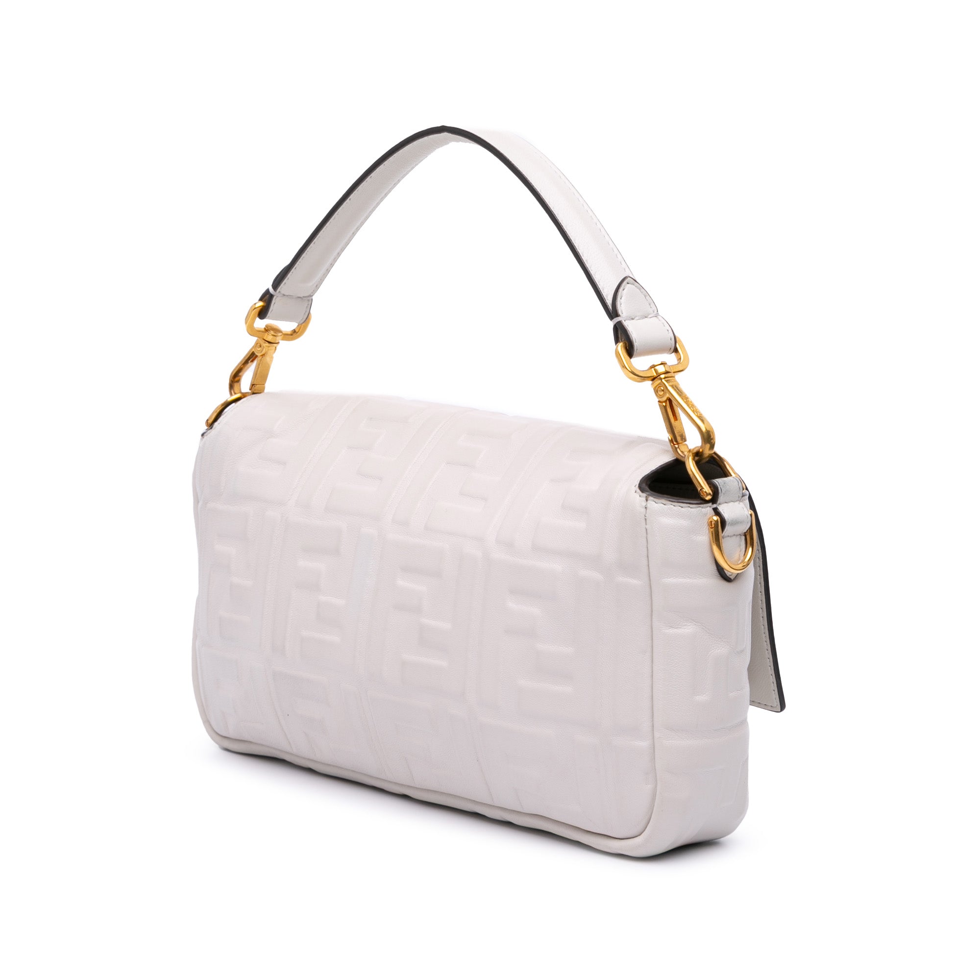 Zucca Embossed Leather Baguette Satchel