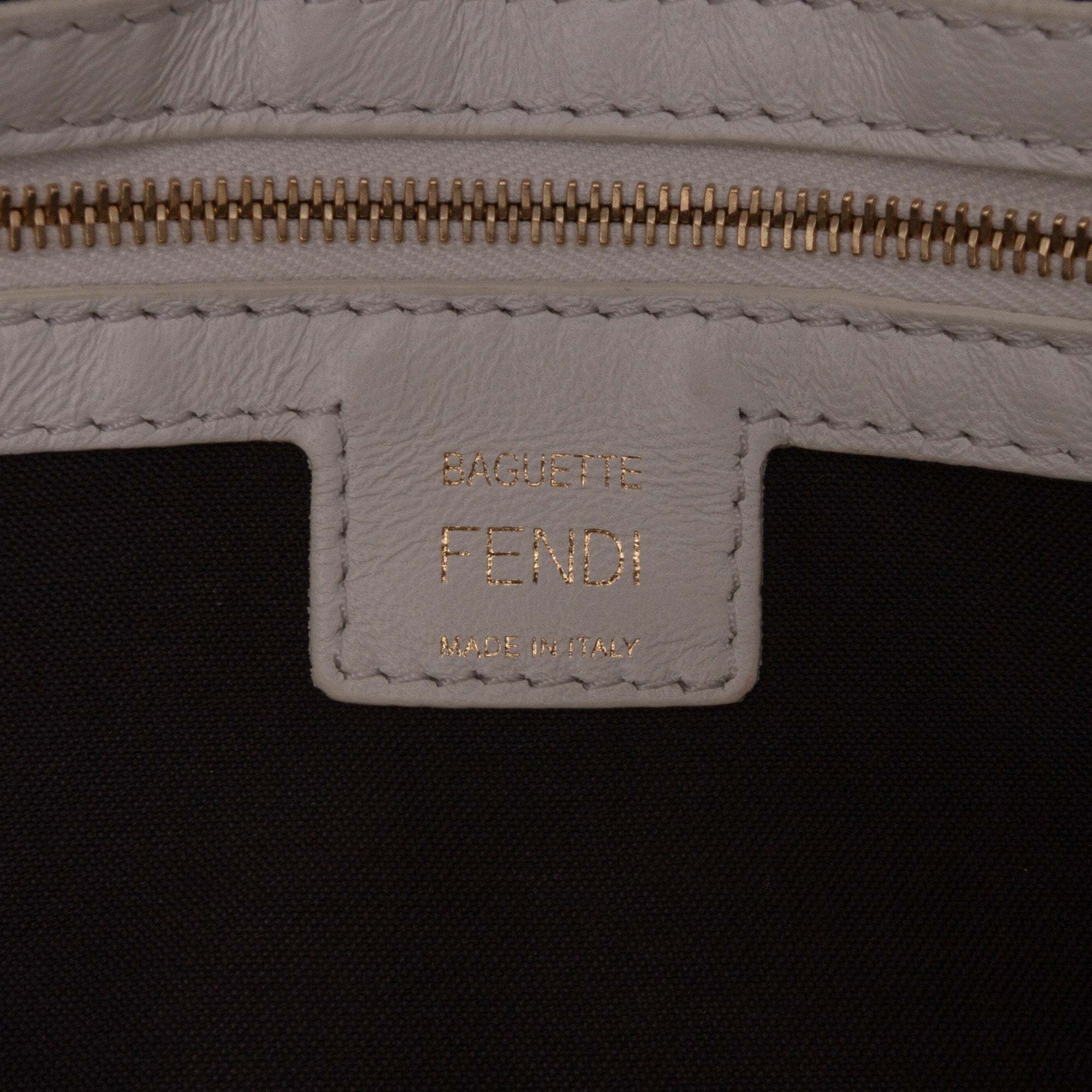 Zucca Embossed Leather Baguette Satchel
