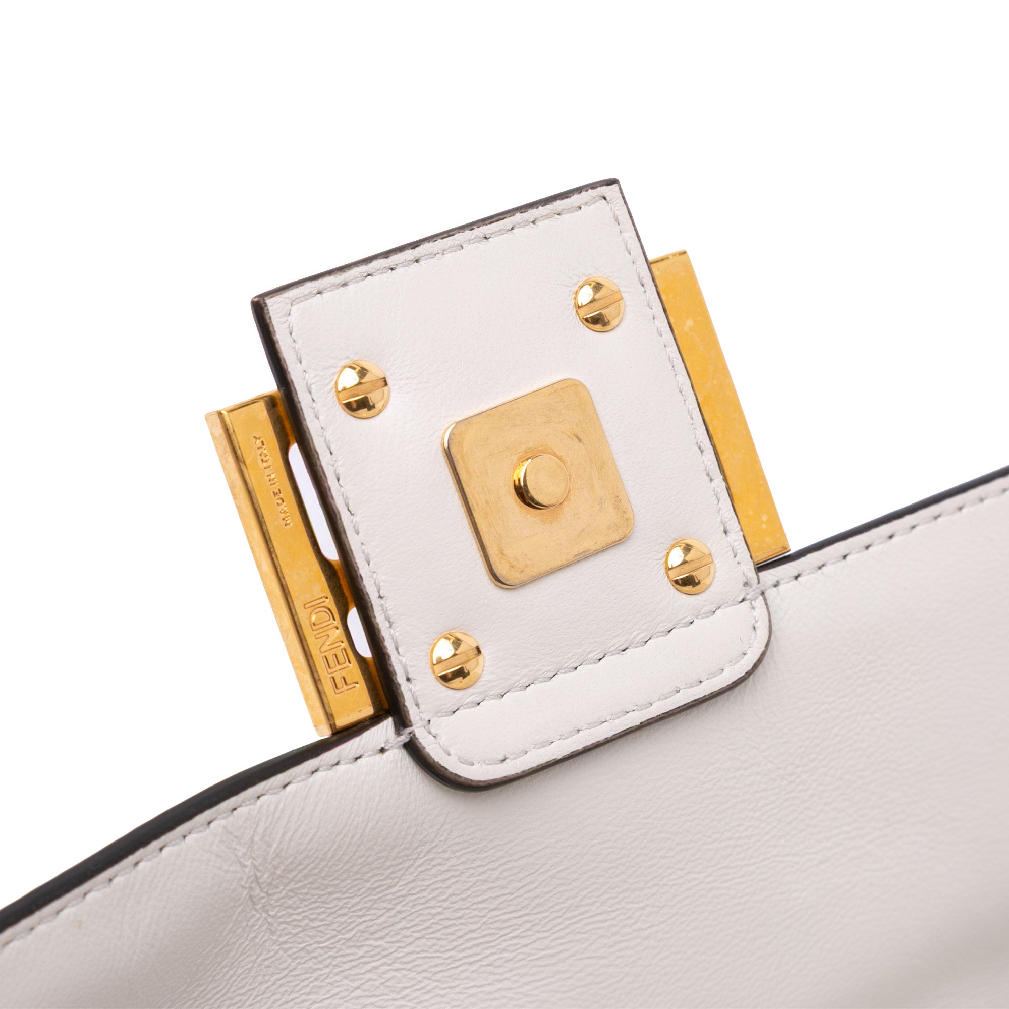 Zucca Embossed Leather Baguette Satchel