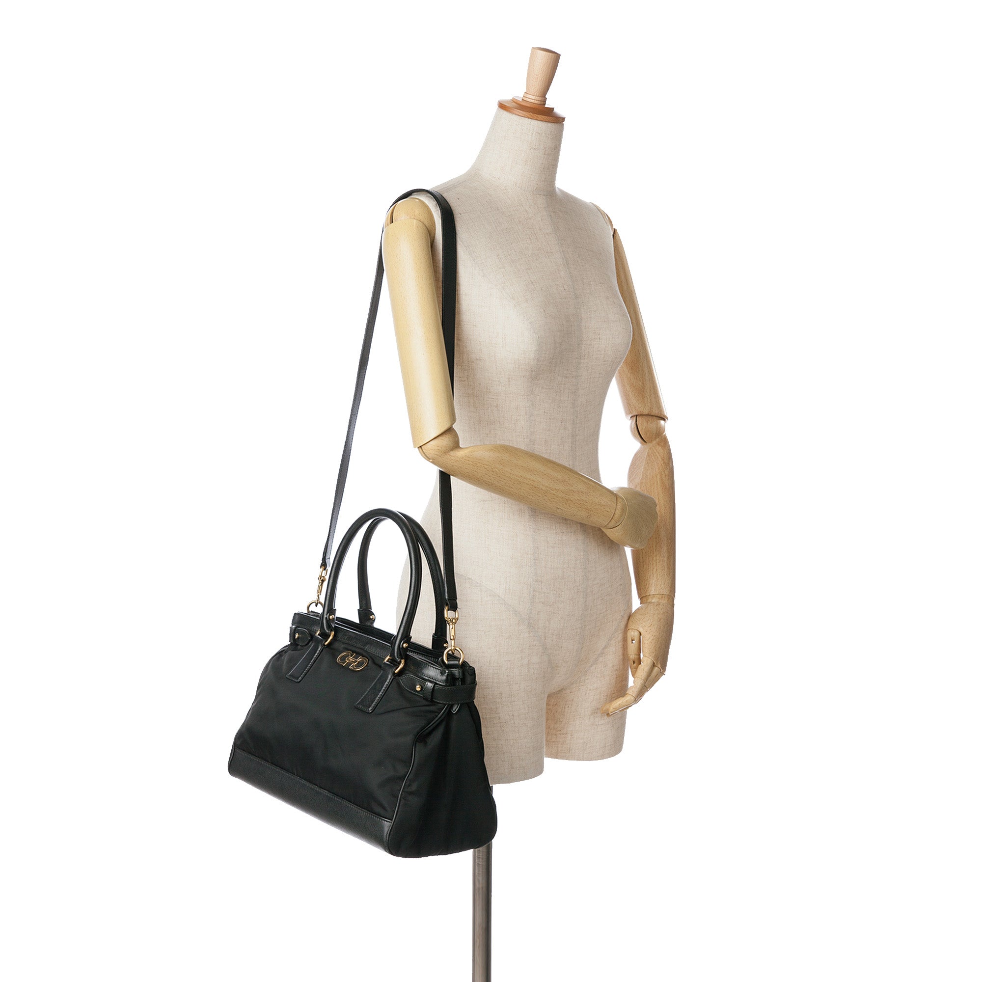 Gancini Nylon Satchel