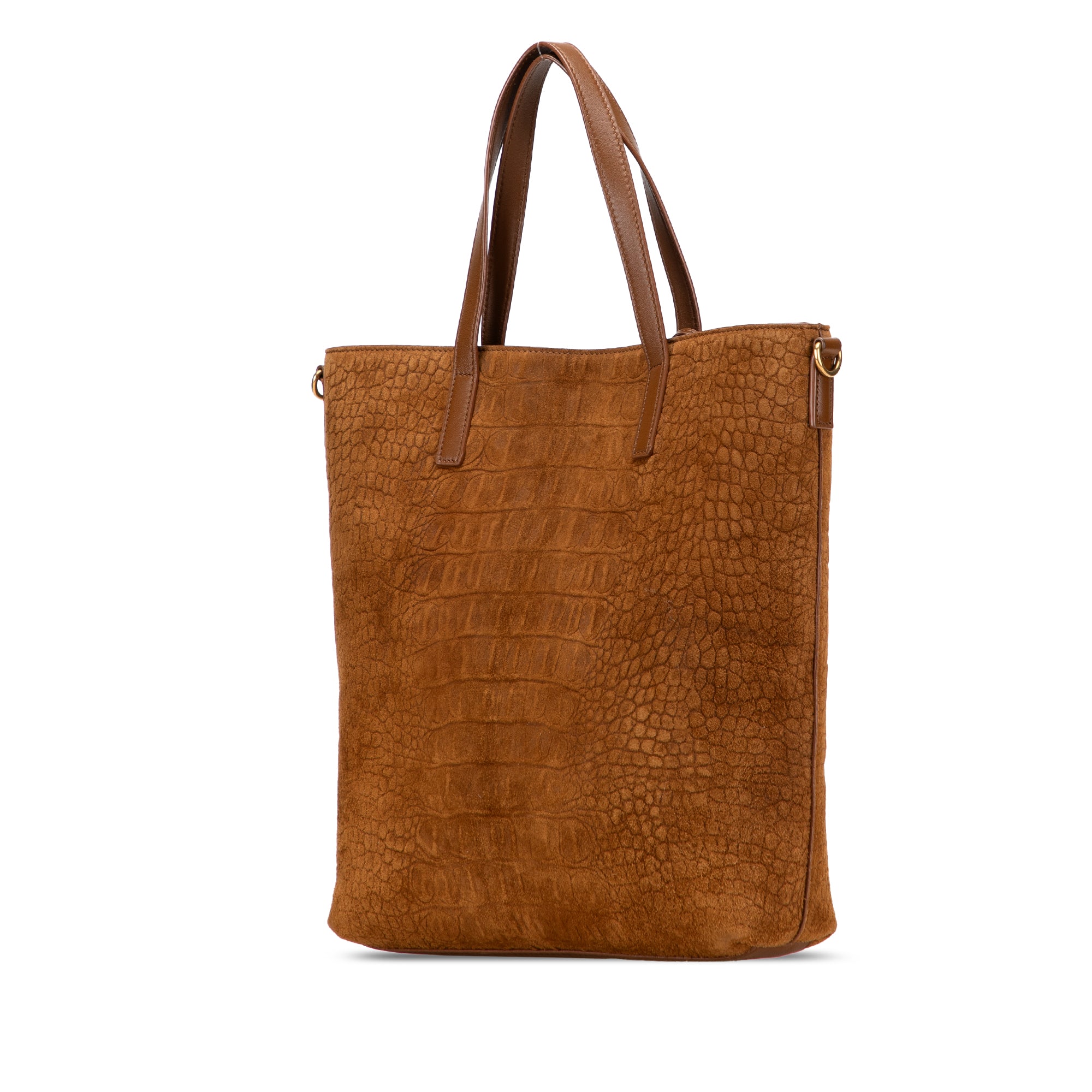 Toy Croc Embossed Suede North South Shopping Tote