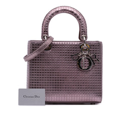 Medium Metallic Patent Microcannage Lady Dior