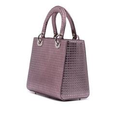 Medium Metallic Patent Microcannage Lady Dior