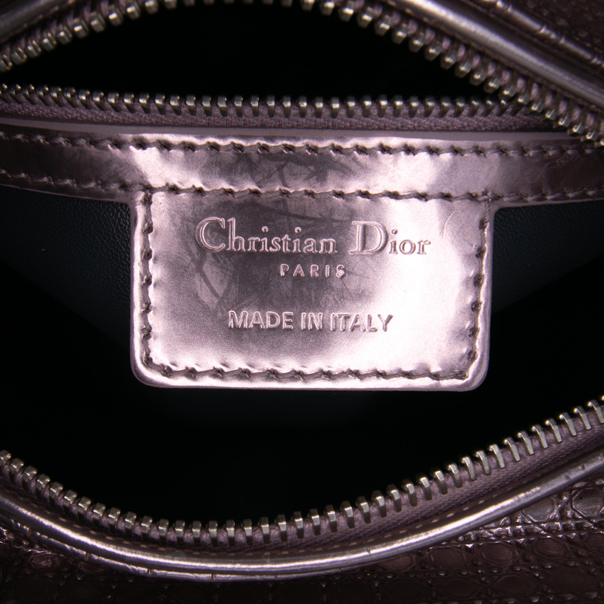Medium Metallic Patent Microcannage Lady Dior