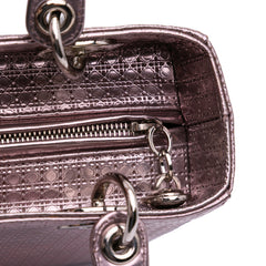Medium Metallic Patent Microcannage Lady Dior