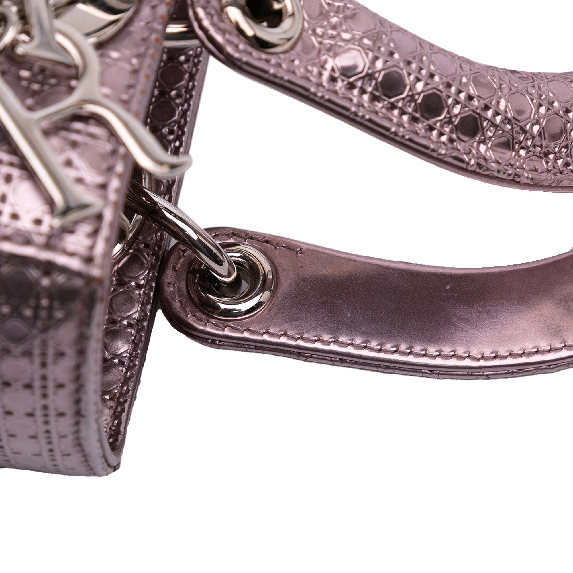 Medium Metallic Patent Microcannage Lady Dior