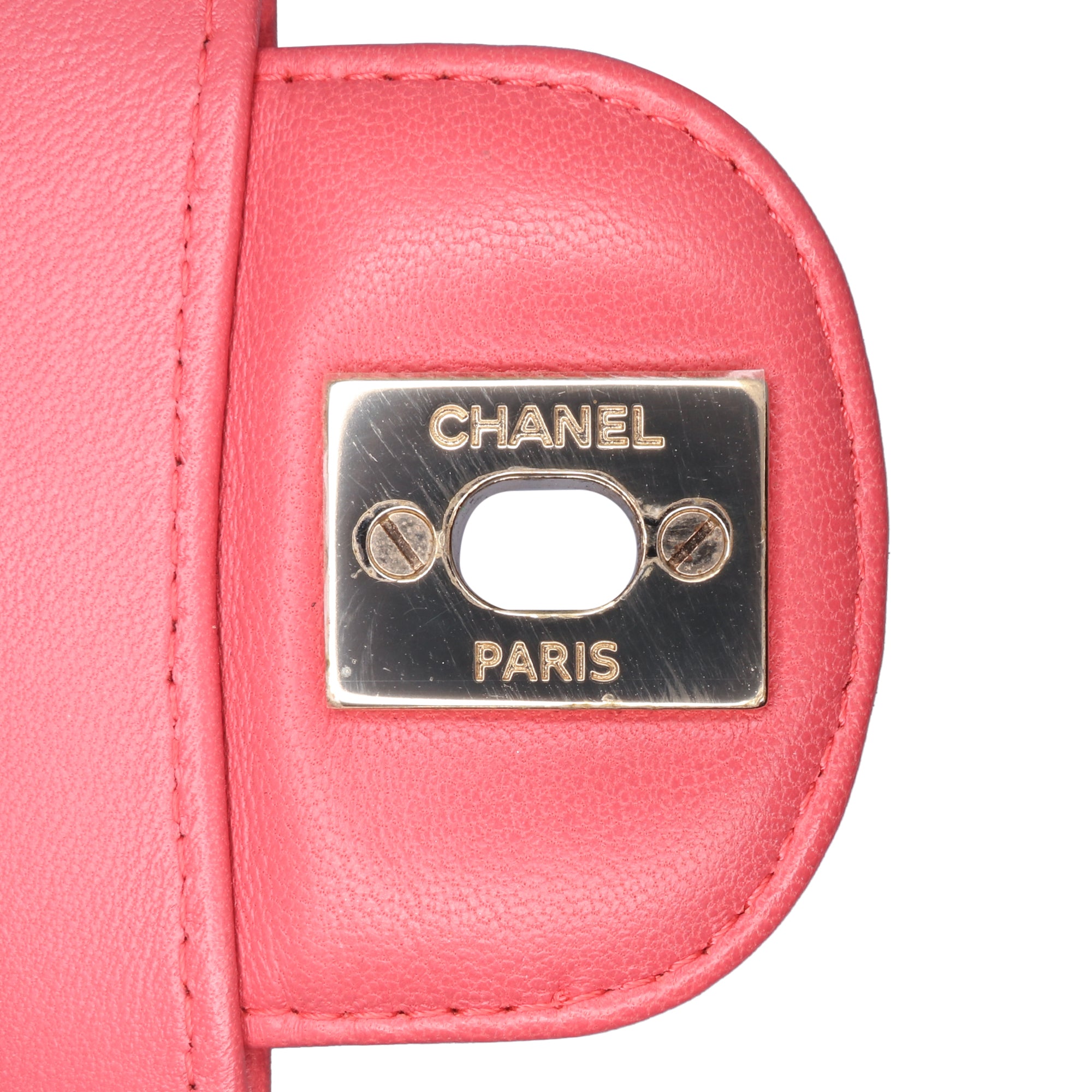 Medium Classic Chevron Lambskin Double Flap