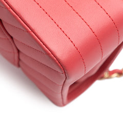 Medium Classic Chevron Lambskin Double Flap