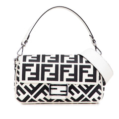Zucca Embroidered Canvas Baguette Satchel