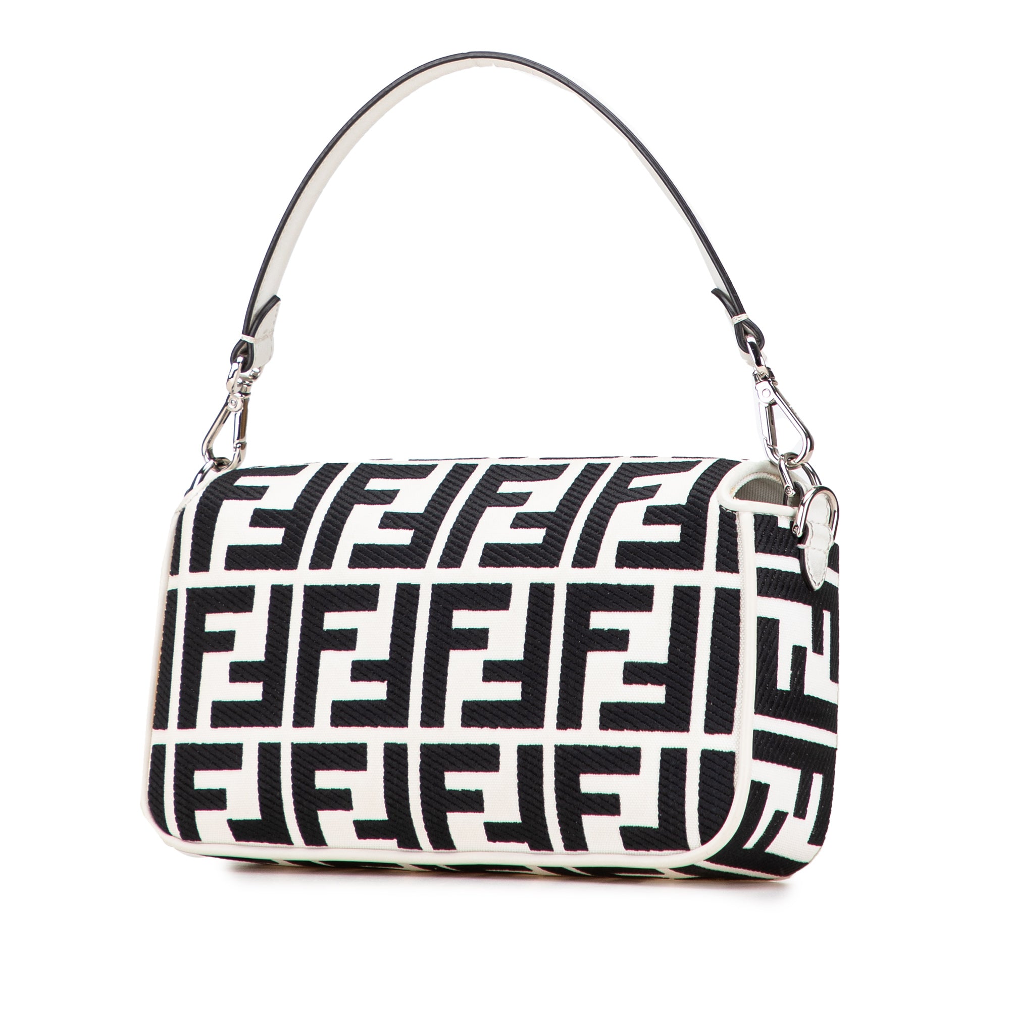 Zucca Embroidered Canvas Baguette Satchel