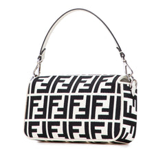 Zucca Embroidered Canvas Baguette Satchel