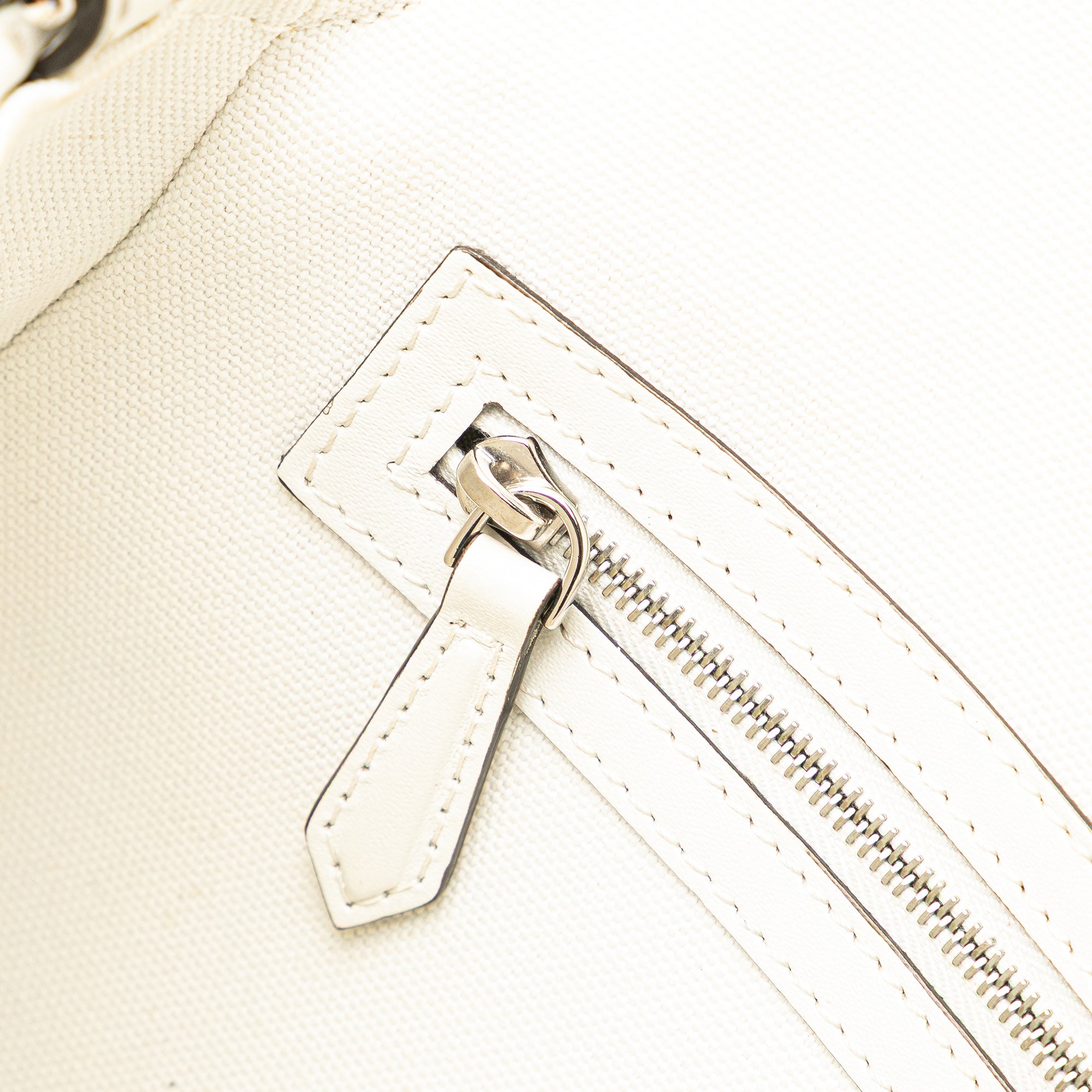 Zucca Embroidered Canvas Baguette Satchel