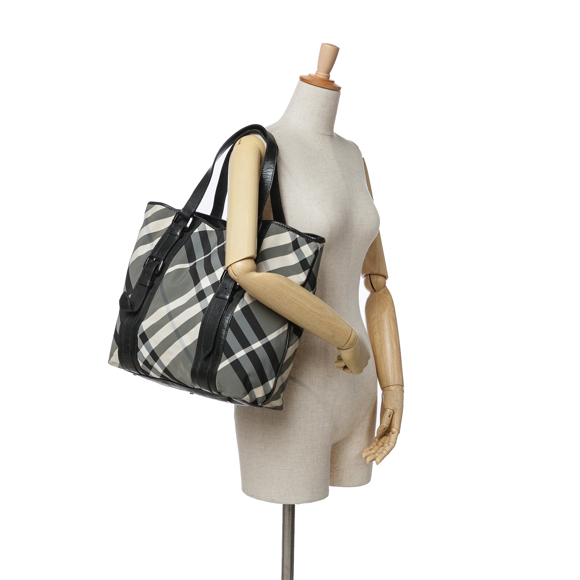 Medium Beat Check Nylon Victoria Tote