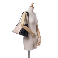 Bicolor Quilted Lambskin Shopping Tote