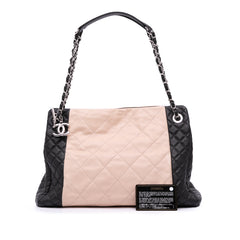 Bicolor Quilted Lambskin Shopping Tote