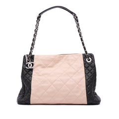 Bicolor Quilted Lambskin Shopping Tote