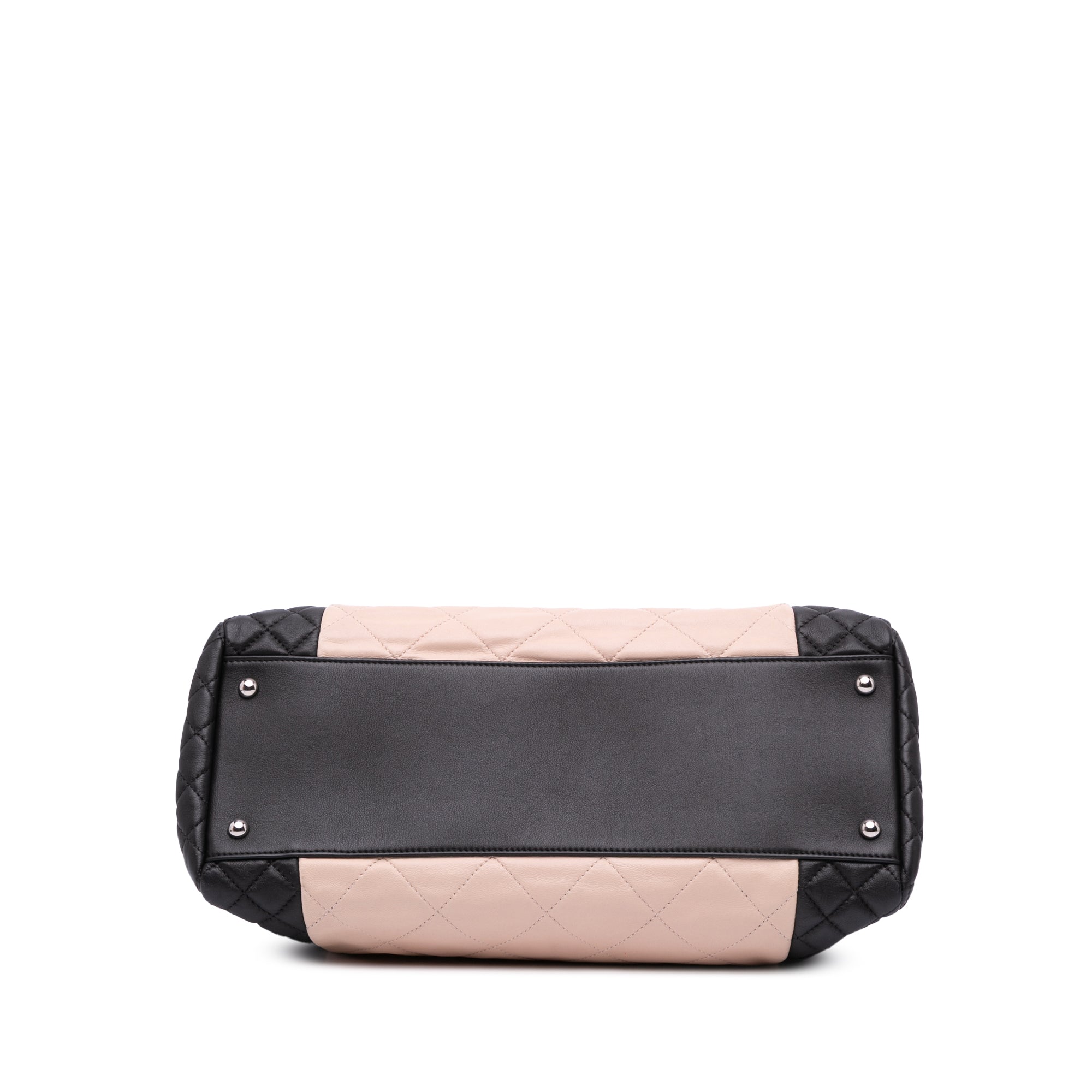 Bicolor Quilted Lambskin Shopping Tote