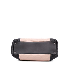 Bicolor Quilted Lambskin Shopping Tote