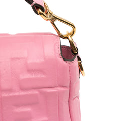 Zucca Embossed Leather Baguette Satchel