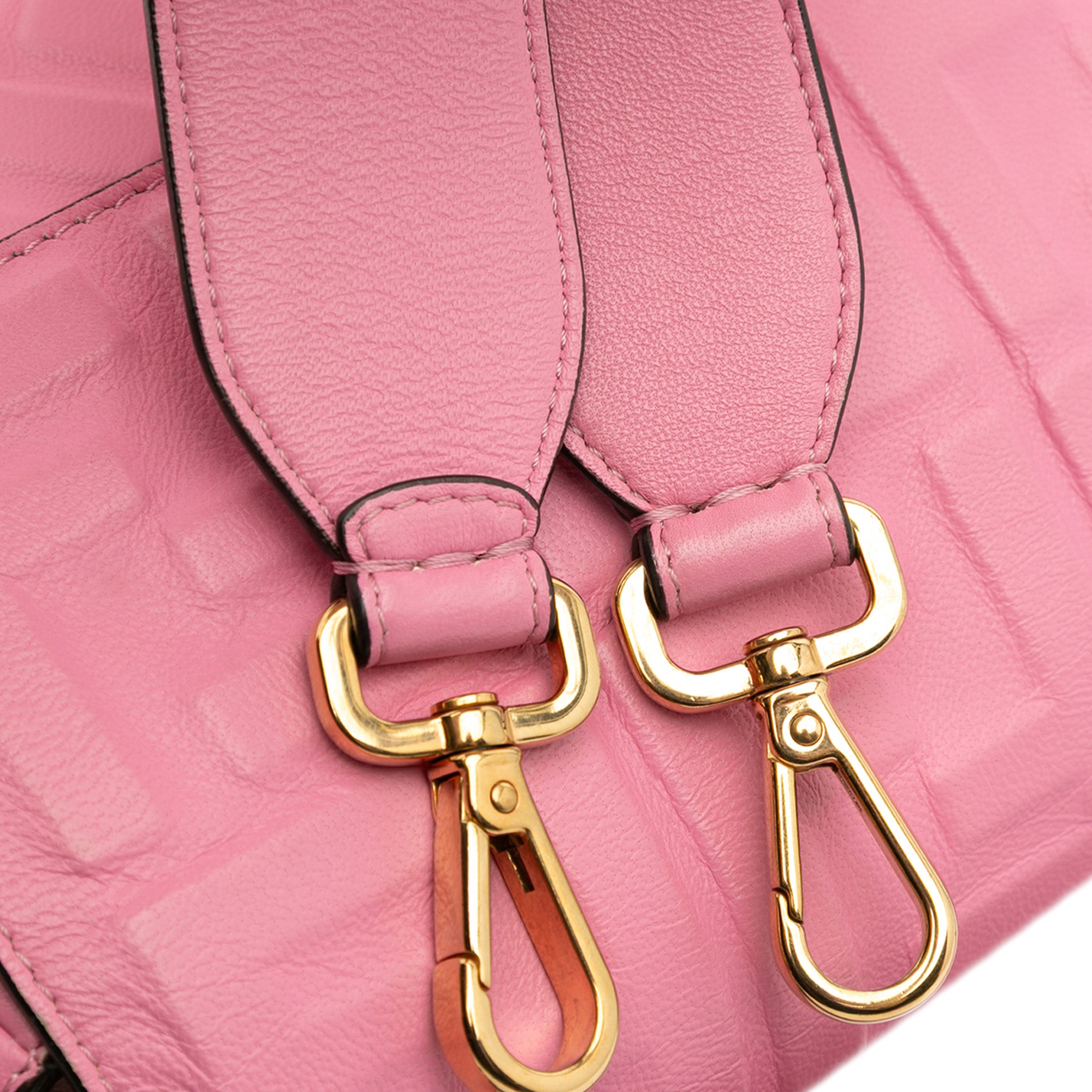 Zucca Embossed Leather Baguette Satchel