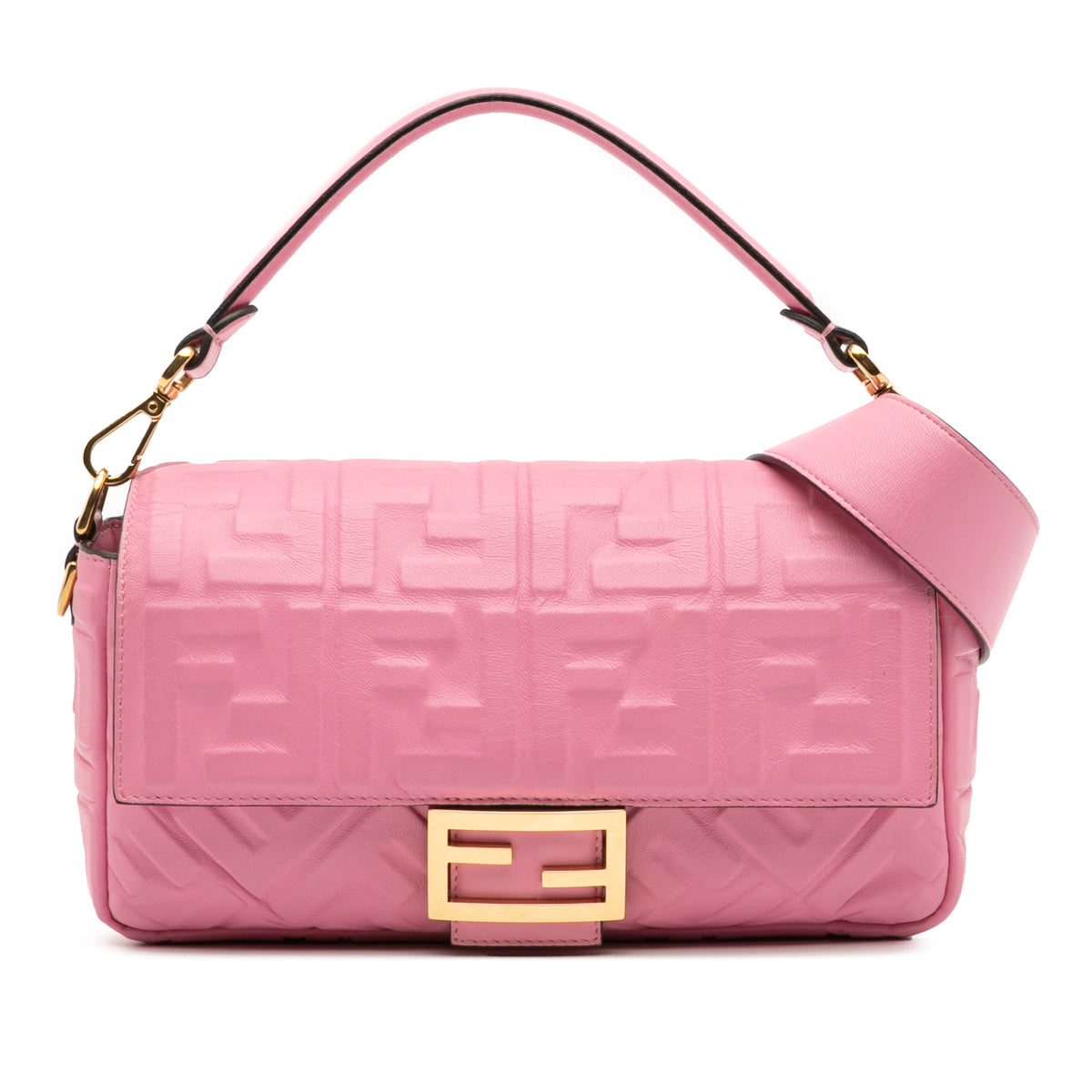 Zucca Embossed Leather Baguette Satchel