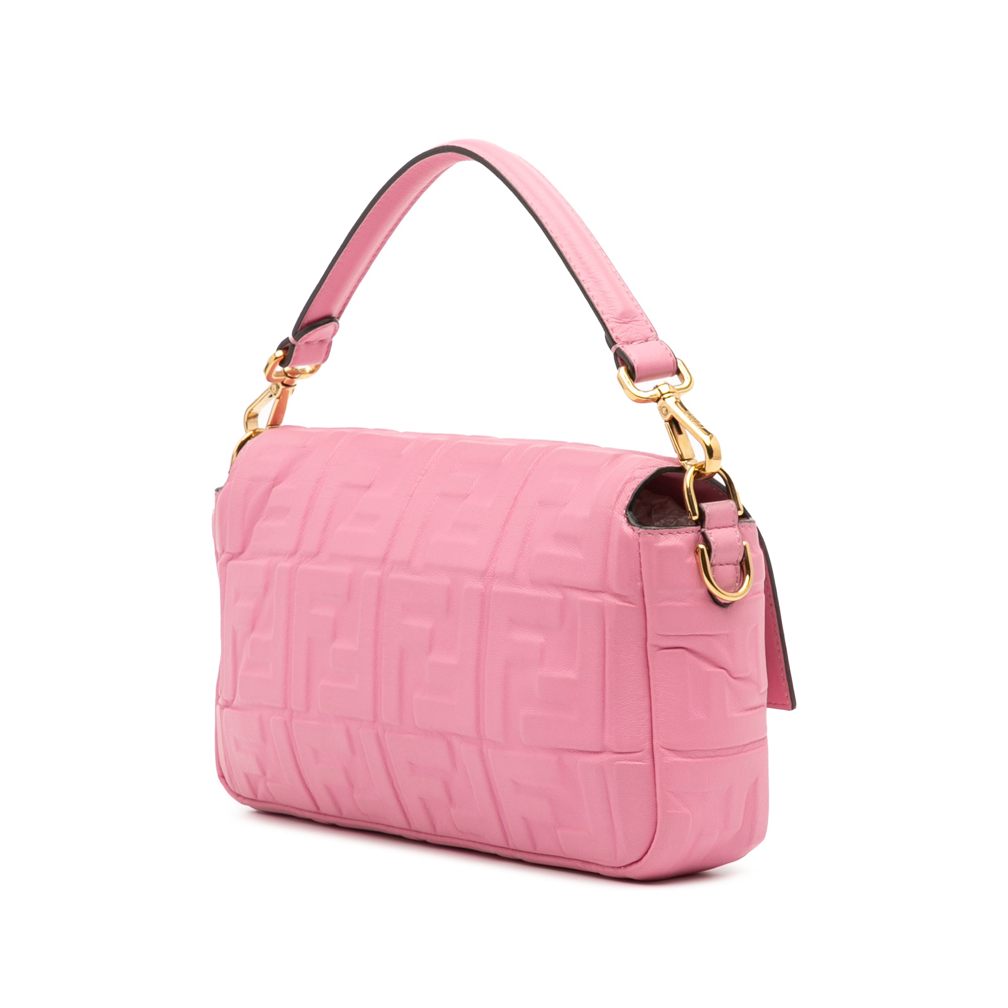 Zucca Embossed Leather Baguette Satchel