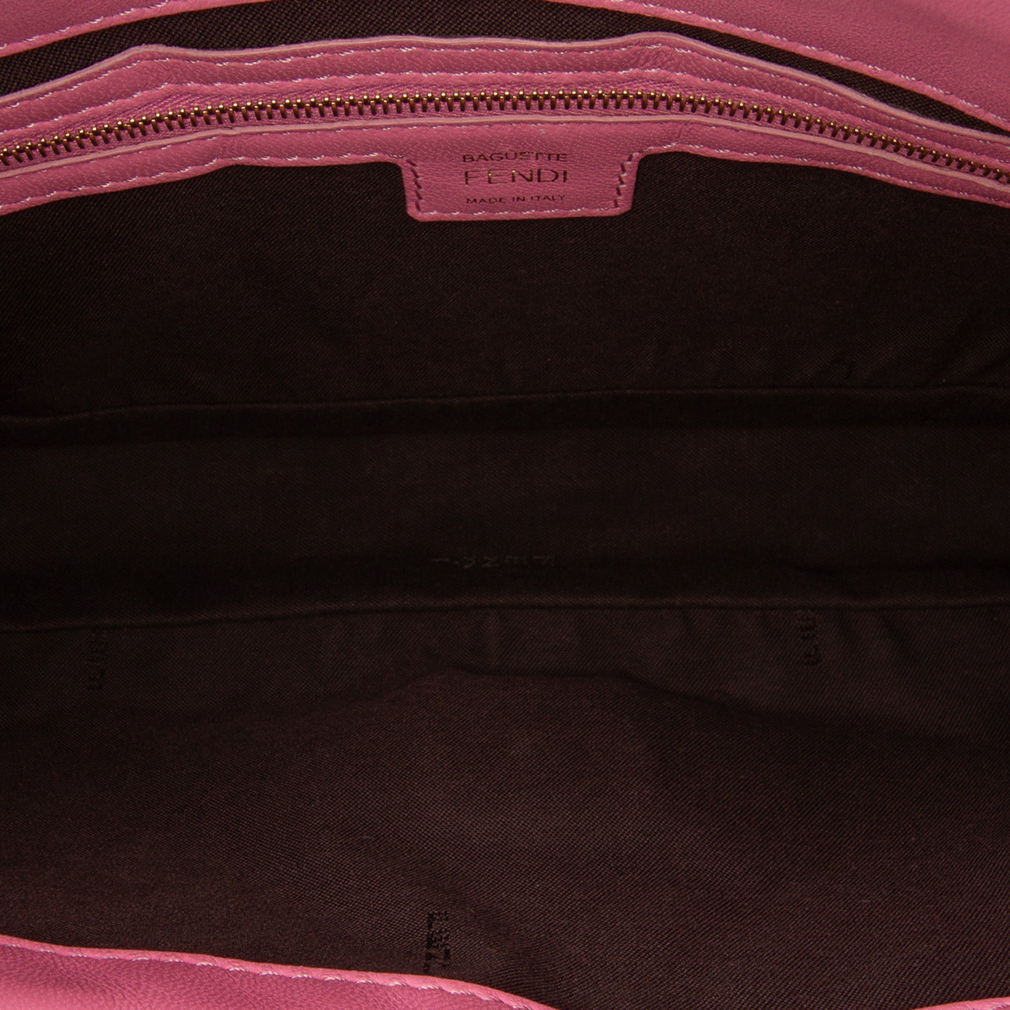 Zucca Embossed Leather Baguette Satchel