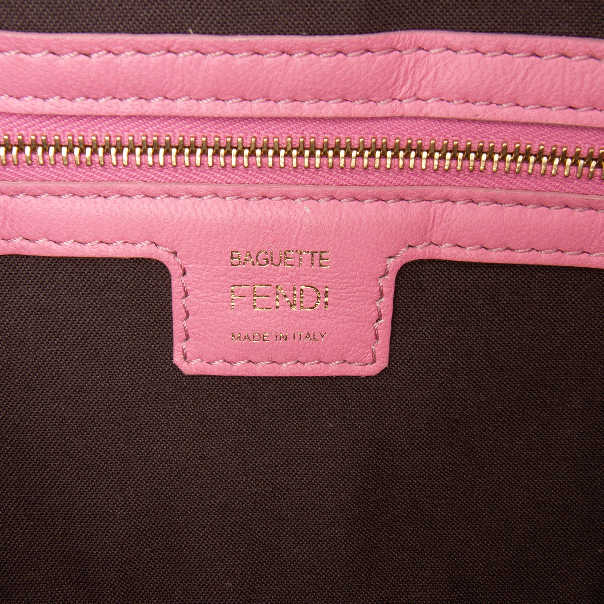 Zucca Embossed Leather Baguette Satchel