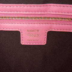 Zucca Embossed Leather Baguette Satchel