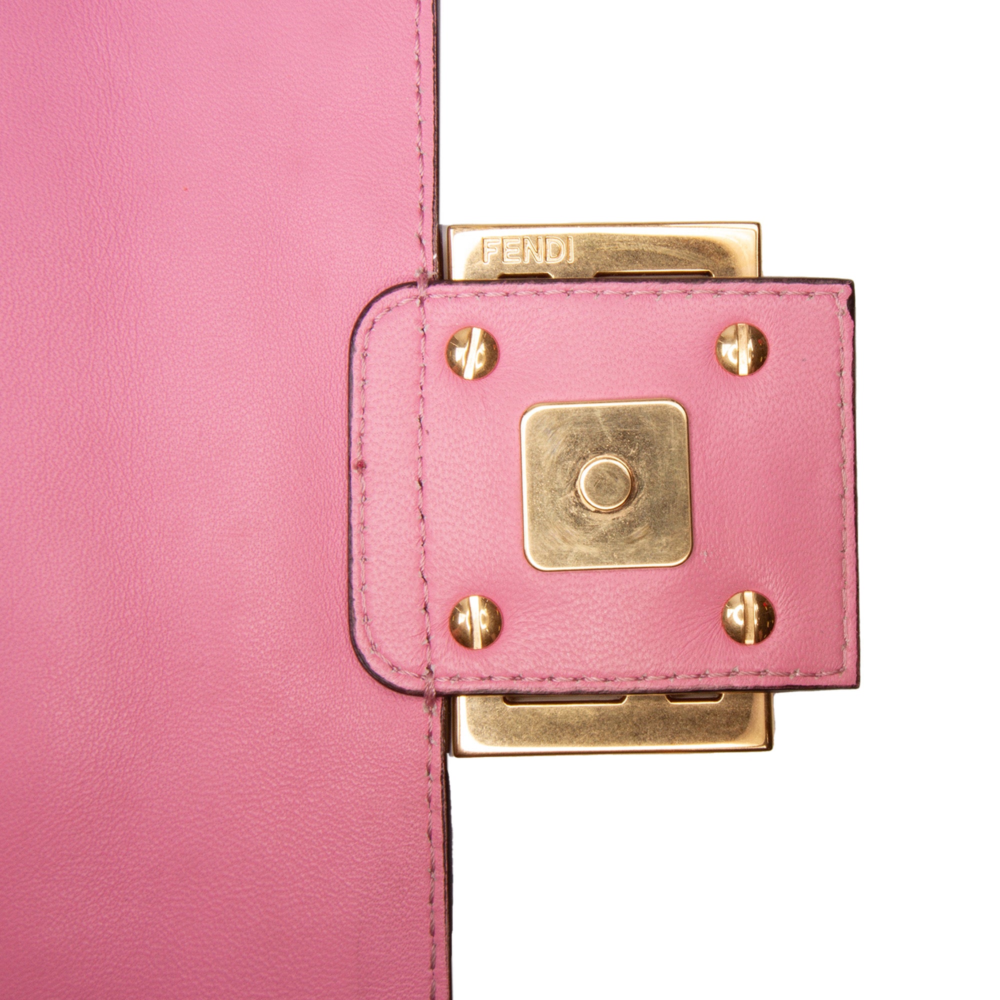 Zucca Embossed Leather Baguette Satchel