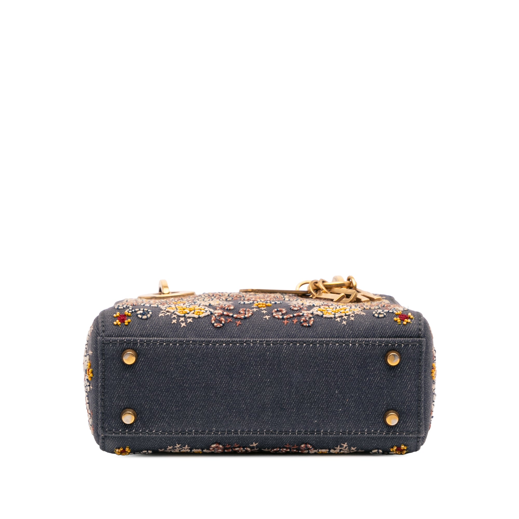Mini Denim Embroidered Lady Dior
