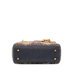 Mini Denim Embroidered Lady Dior