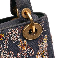 Mini Denim Embroidered Lady Dior