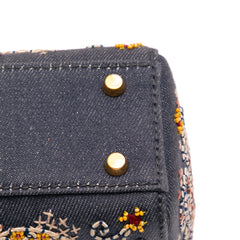 Mini Denim Embroidered Lady Dior