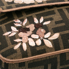 Zucca Canvas Paisley Embroidery Baguette Satchel