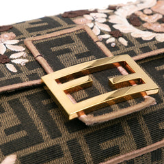 Zucca Canvas Paisley Embroidery Baguette Satchel
