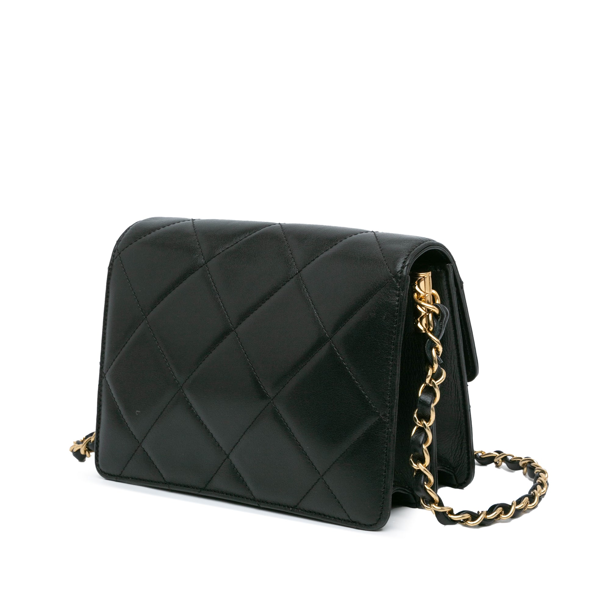 Quilted Lambskin Octagonal Buckle Crossbody