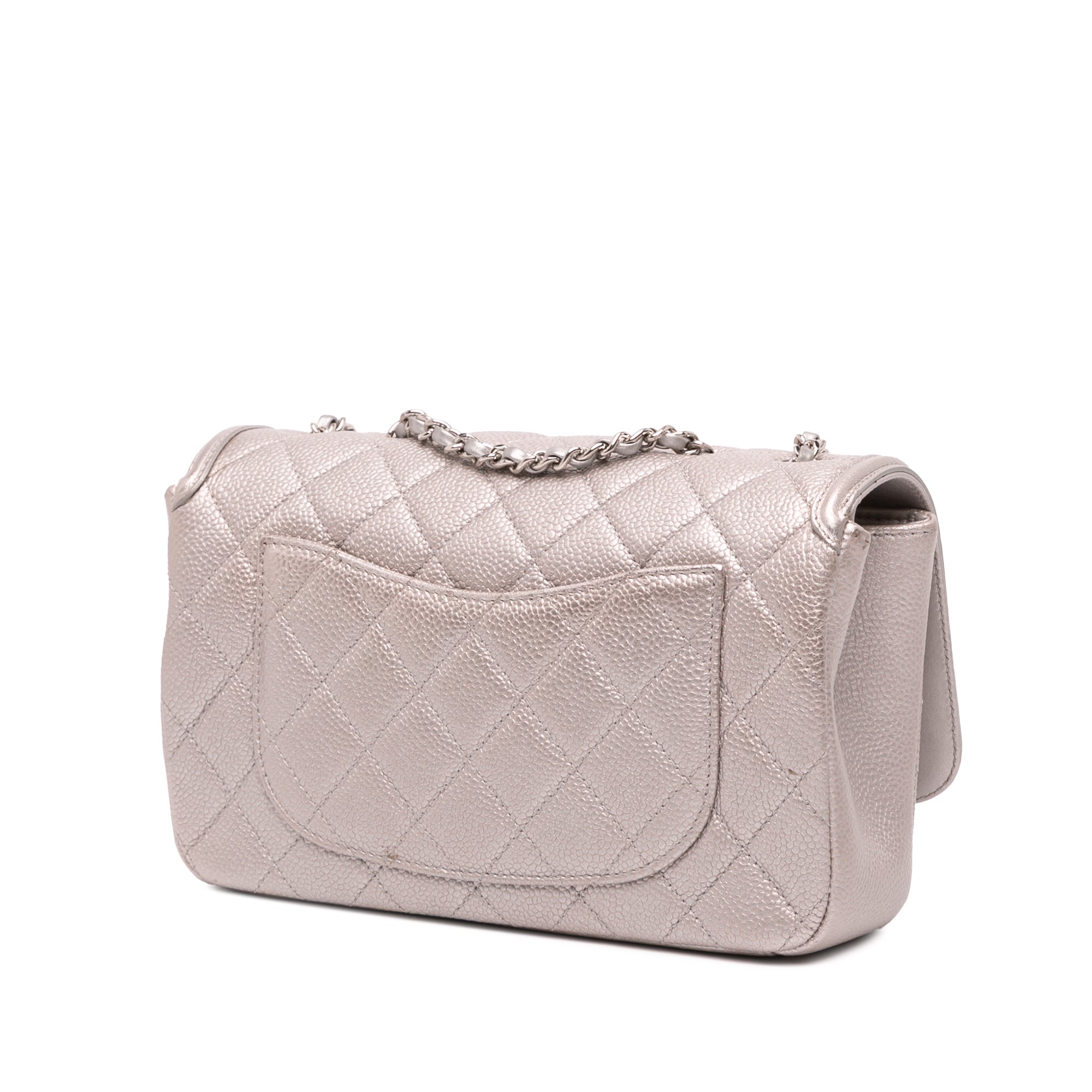 Small Metallic Caviar CC Filigree Flap