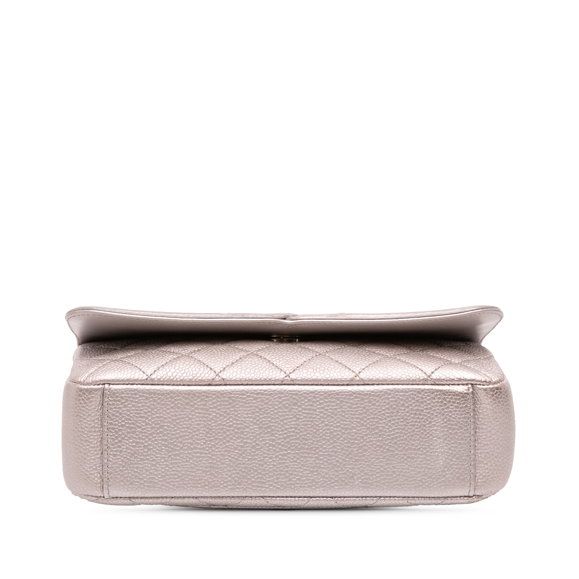 Small Metallic Caviar CC Filigree Flap