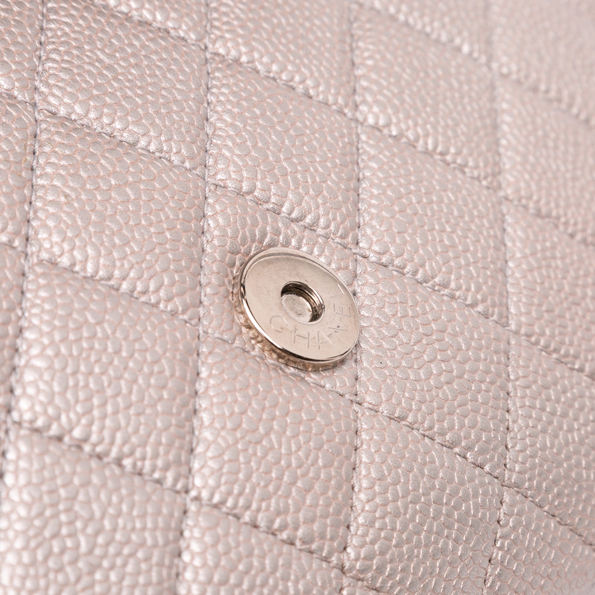 Small Metallic Caviar CC Filigree Flap
