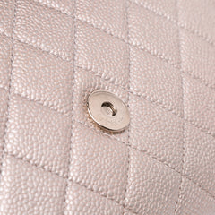 Small Metallic Caviar CC Filigree Flap