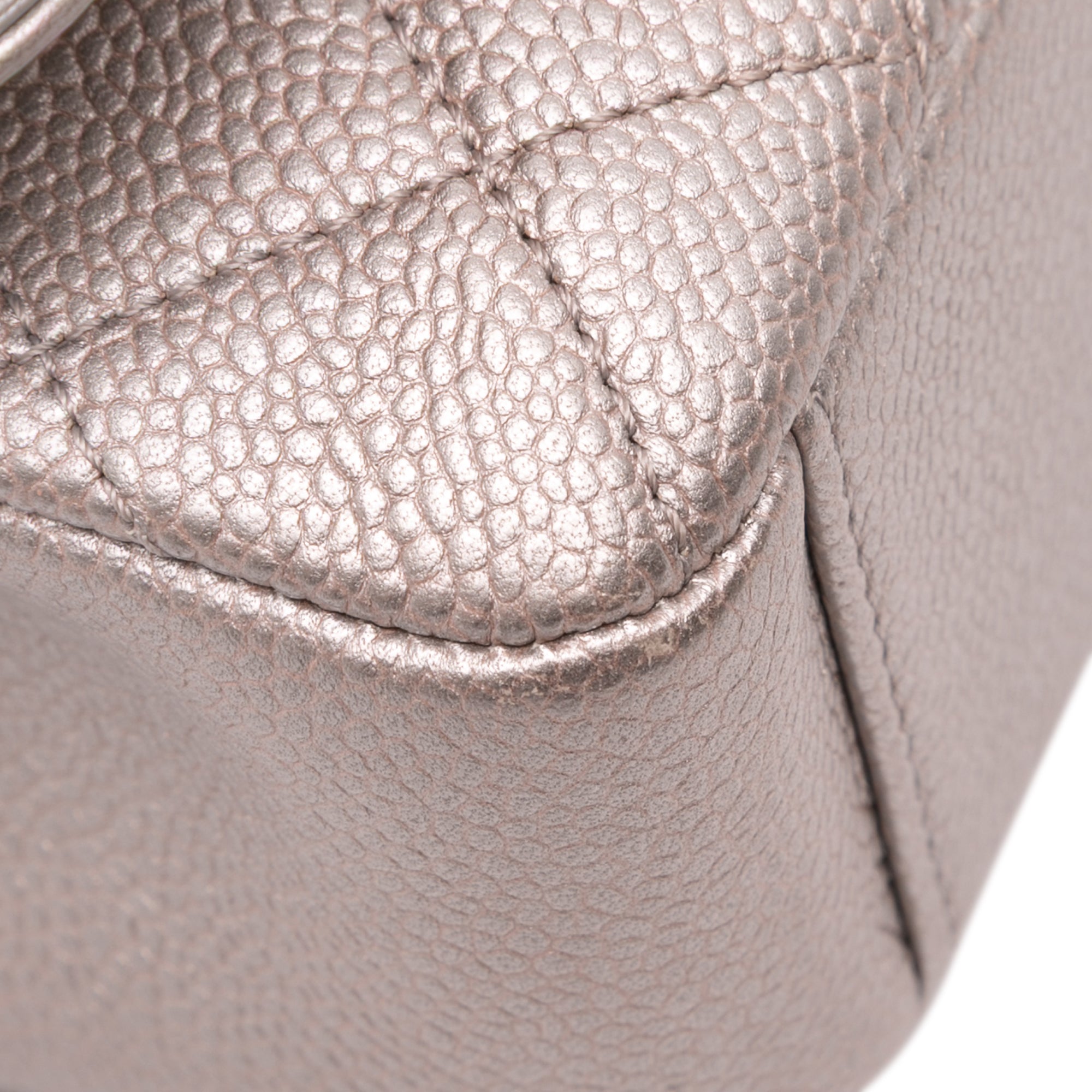 Small Metallic Caviar CC Filigree Flap