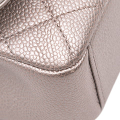 Small Metallic Caviar CC Filigree Flap